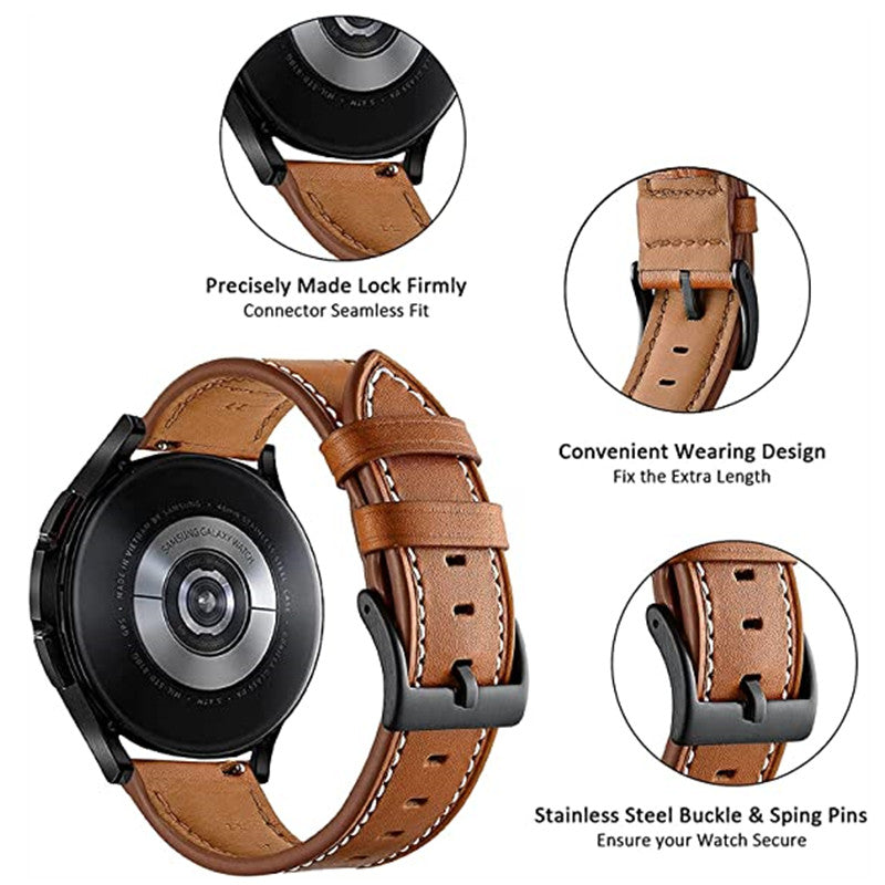 For Garmin Forerunner 265 255 22mm Stitching Watch Strap Genuine Cow Leather Watchband For Garmin Forerunner 265 255 22mm Stitching Watch Strap Genuine Cow Leather Watchband